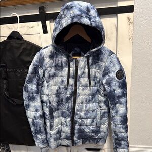 Canada Goose Womens Blue Tie-Dye Puffer Jacket